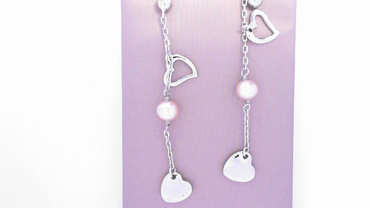 Simulated Pearl Earrings Sterling Silver