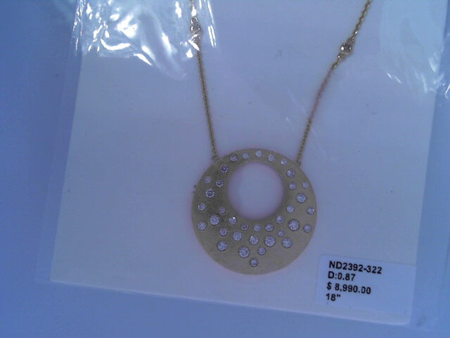 Diamond Pendant .87ct 14K Yellow Gold