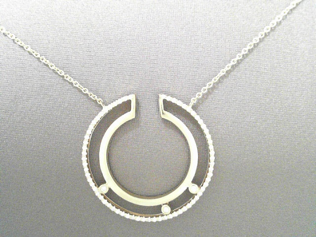 Diamond Open Circle Pendant .28ct 14K Yellow Gold