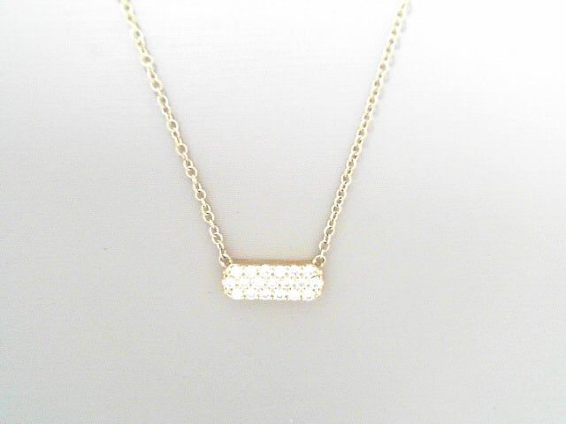 Gabriel NY 14K YG .19ctw Rectangular Diamond Necklace S1901962