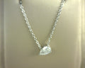 Diamond  Pear Solitaire Pendant .82ctw 14K White Gold