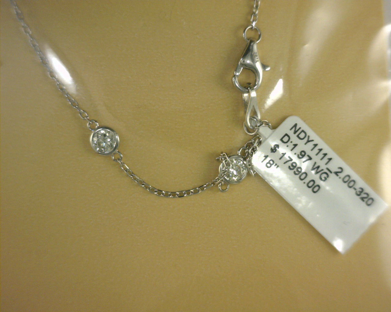 Heera Moti Diamond Necklace 1.97ct 14K White Gold