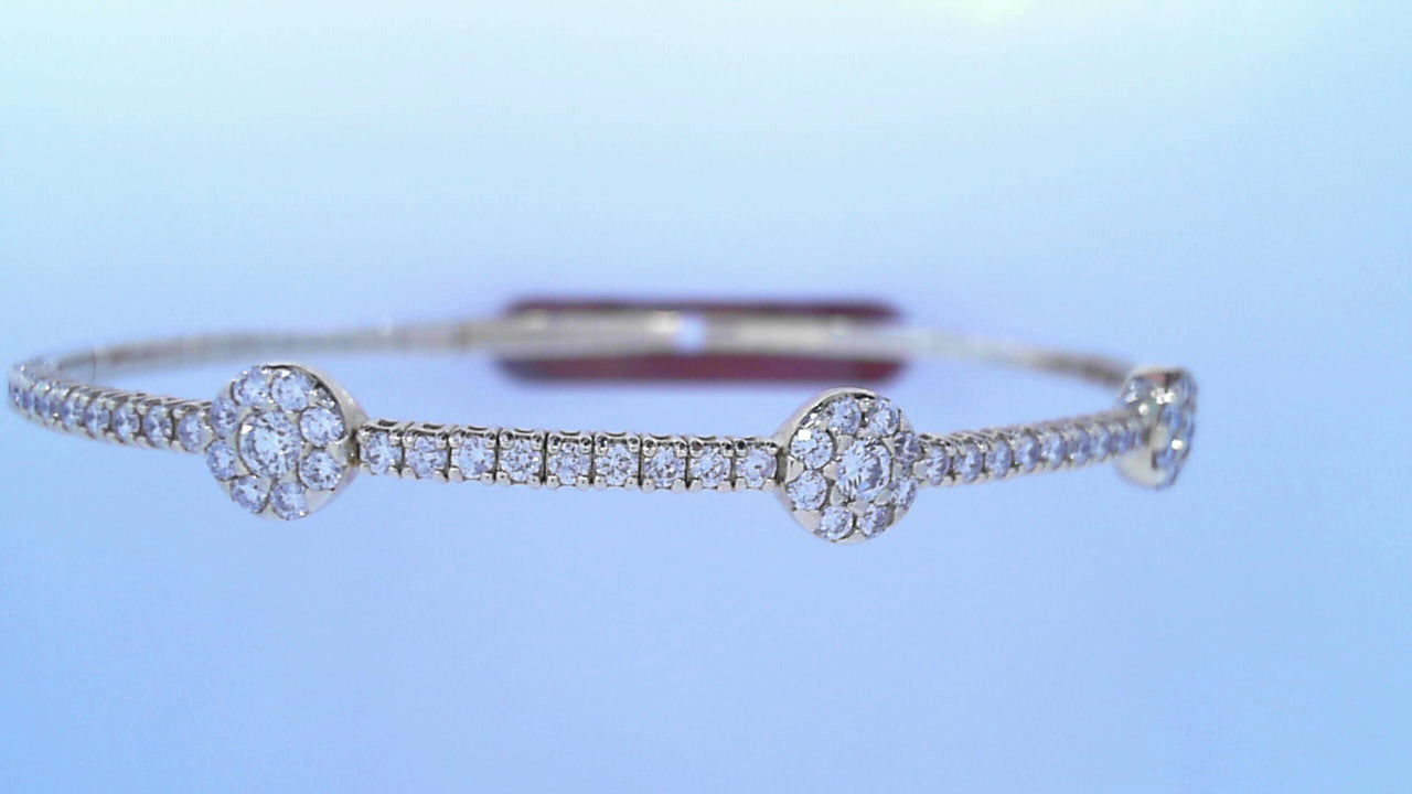 Diamond Tennis Bangle 1.44cttw Round 14K Yellow Gold SI2 G/H