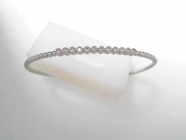 Gabriel NY 14K White Gold Bujukan Bead Diamond Bangle .15ctw S1777444