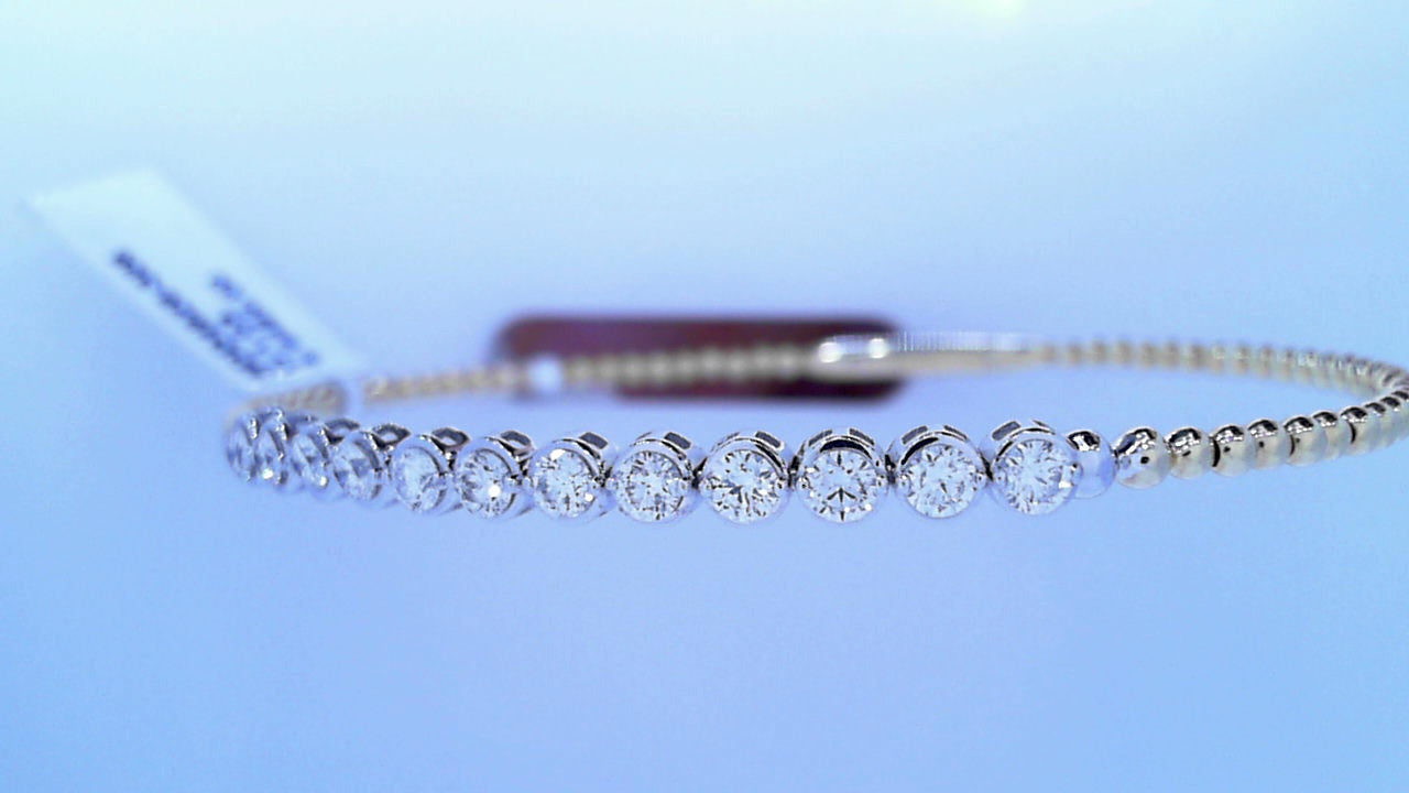 Diamond Tennis Bangle 1.03cttw Round 14K Yellow Gold