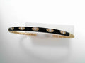 Gabriel NY Enamel - 14K Yellow Gold Bujukan Beads and Diamond Split Bangle with Black Enamel .10ctw S1774097