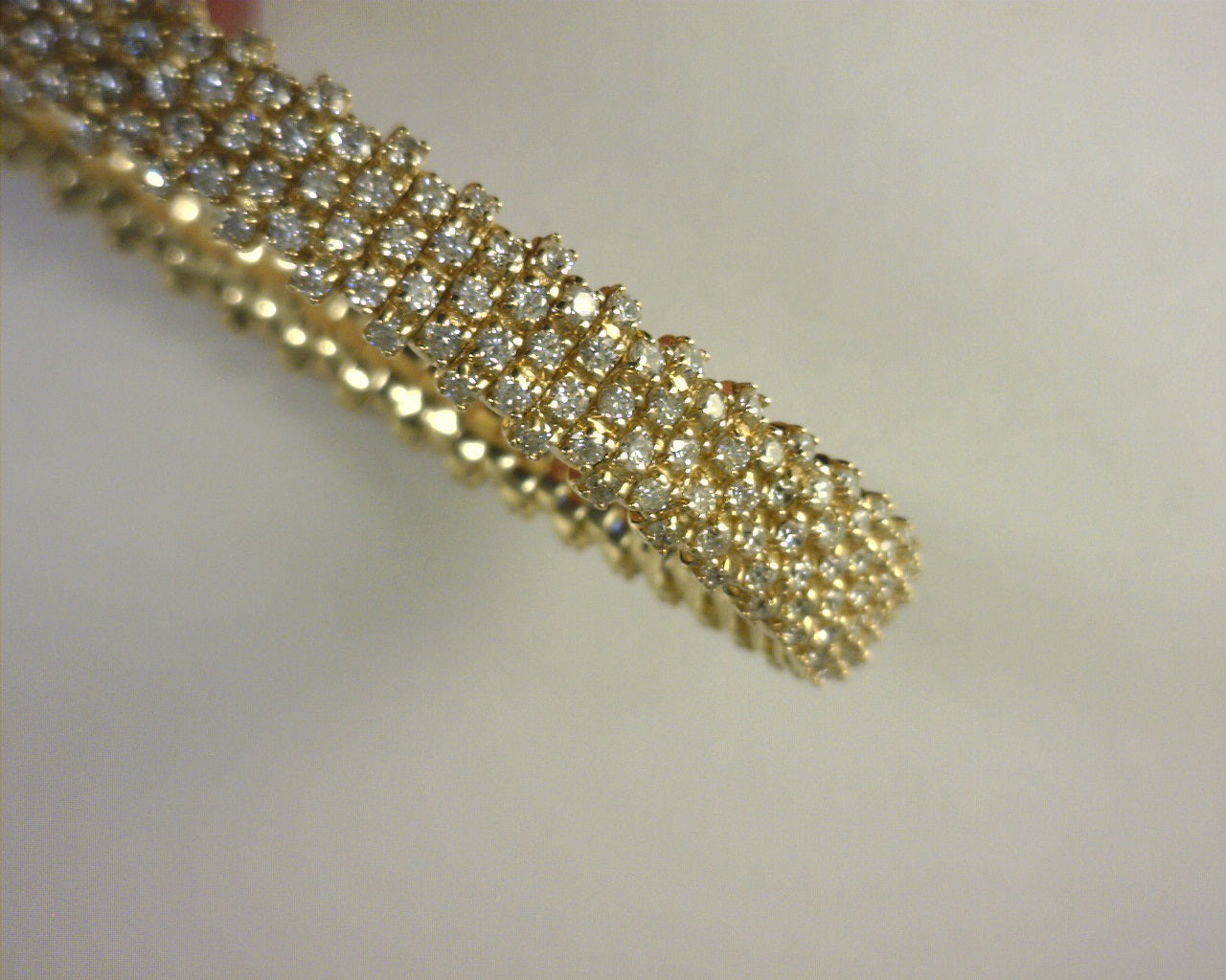 Pickleball Collection Diamond Bracelet 5.07ctw 14K Yellow Gold 6.90"