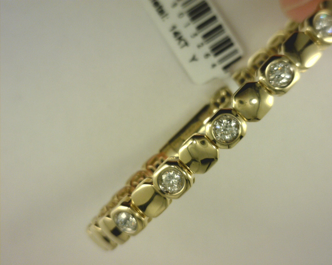 Heera Moti Diamond Bangle Bracelet 14k Yellow Gold .911ct