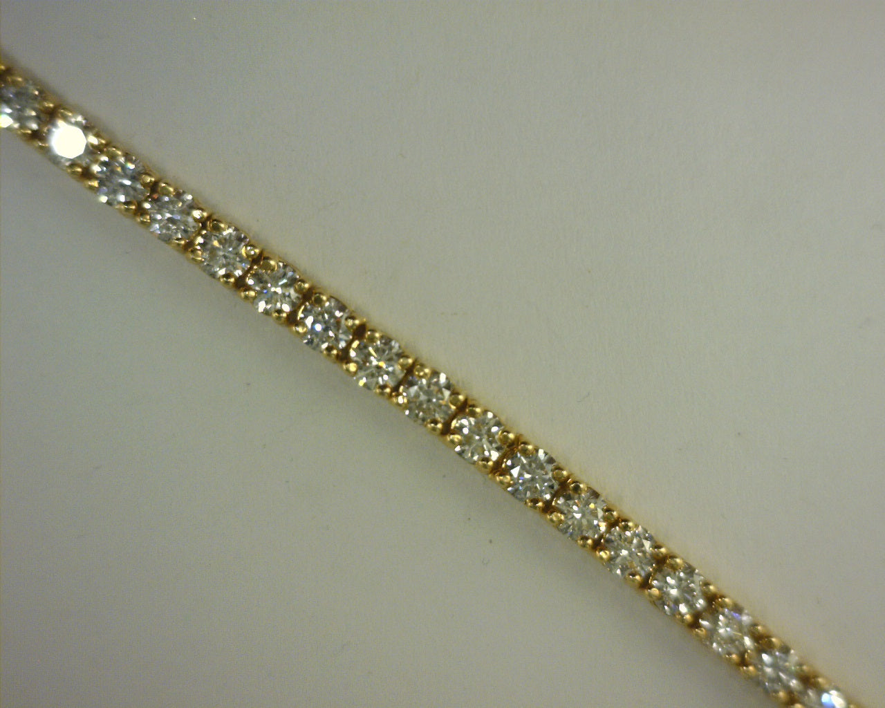 Diamond Tennis Bracelet 10.10ct 14K Yellow Gold