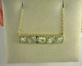 Heera Moti Diamond Bar Pendant .41ctw 14K Yellow Gold