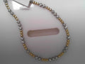 14 KARAT 2 TONE BEAD and DIAMOND BRACELET .88ctw
