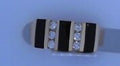 14ky  BLACK ONYX AND.23 ctw DIAMONDS
