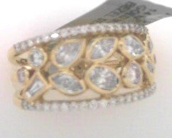 14 KARAT YELLOW GOLD MULTI SHAPE BEZEL SET DIAMONDS