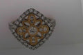 14 KARAT TWO TONED ANTIQUE STYLE DIAMOND RING .55 ctw