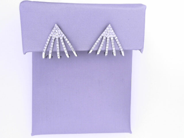 14 KARAT WHITE GOLD DIAMOND CUFF EARRINGS