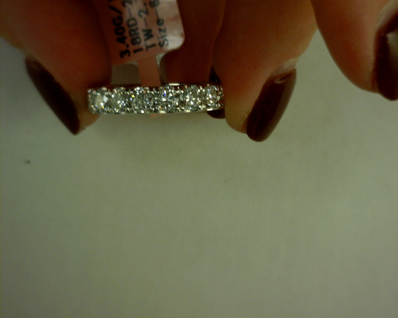 14 K WHITE GOLD LAB DIAMOND ETERNITY BAND 2.17 CARTS SIZE 6.5
