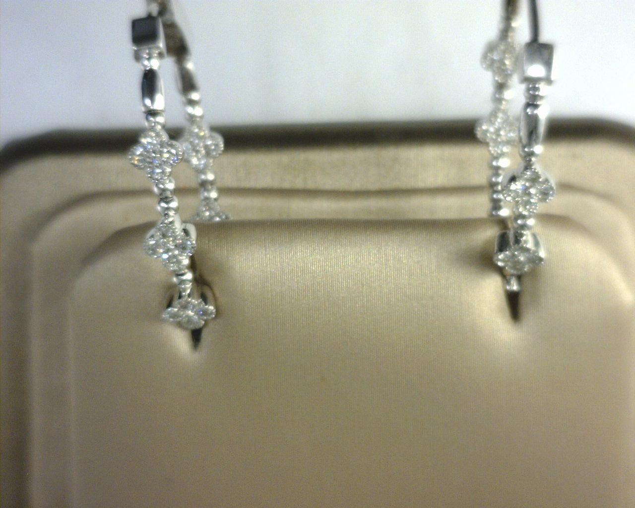 Diamond Hoop Earrings 14K White Gold