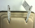 Lab Diamond Hoop Earrings Oval 3.0ct 14K White Gold