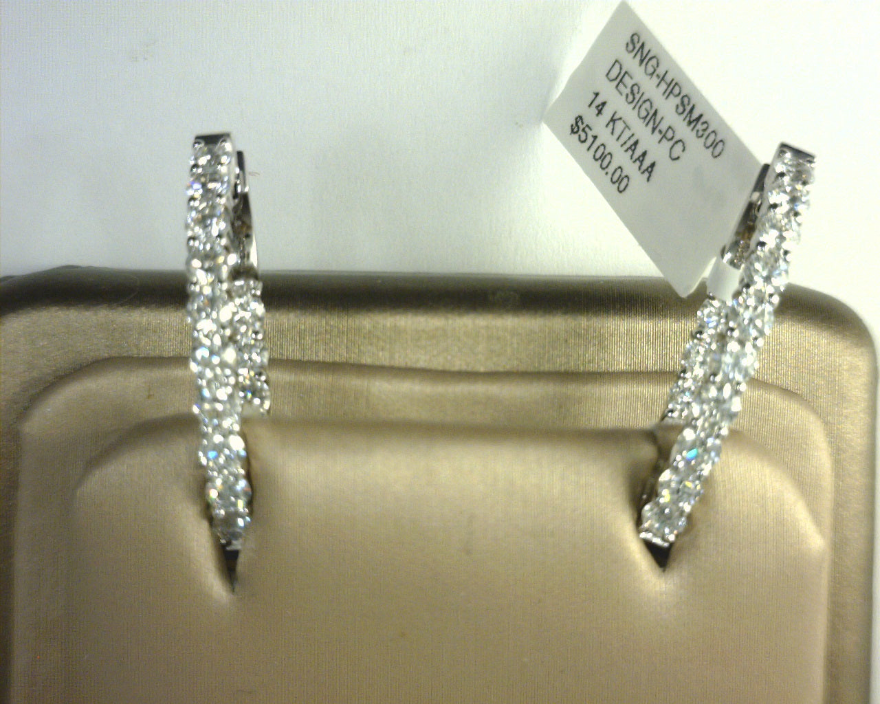 Lab Diamond Hoop Earrings Oval 3.0ct 14K White Gold