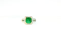 Diamond and Emerald Ring 18K White Gold