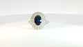Diamond and Sapphire Ring .86cts Diamonds, 2.32ct Sapphire 18K White Gold
