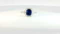 Diamond and Sapphire Ring .58cts Diamonds, 1.89ct Sapphire 18K White Gold