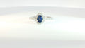 Diamond and Sapphire Ring .40cts Diamonds .50ct Sapphire 14K White Gold
