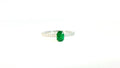 Diamond and Emerald Ring .45ct Emerald, .27cts Diamonds 18K White Gold