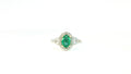 Diamond and Emerald Ring .40ct Diamonds, .91cts Emerald 14K White Gold