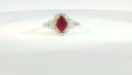 Diamond/Ruby Ring 1.19cts Ruby, .40ctDiamonds 14K White Gold