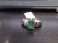 Yellow Gold Emerald and Baguette Ring