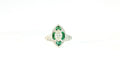 Diamond and Emerald Ring .82cts Diamonds, .43cts Emeralds 18K White Gold