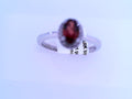 Diamond and Garnet Birthstone Ring 10K White Gold