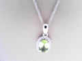 Diamond and Birthstone Pendant 10K White Gold