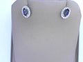 Diamond and  Birthstone Earrings 10K White Gold