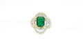 Diamond and Emerald Ring .58cts Diamonds, 2.48ct Emerald Platinum 18K Yellow/White Gold