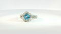 Diamond and Blue Topaz Ring 18K White Gold