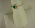 14kt .196cttw Emerald and Diamond .288cttw Ring