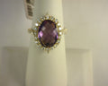 Diamond and Amethyst Ring 14K Yellow Gold .83ct Diam; 4.27ct Ameth