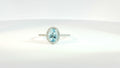 Diamond and Aquamarine Ring 14K White Gold .33ctDiam; .75ct Aq