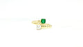 Heera Moti Diamond and Emerald Ring 14K Yellow Gold