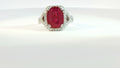 Diamond and Ruby Ring 4.19ct RUB .49ct DIAM 18k White Gold