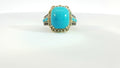 14 KT HONEY GOLD ROBBINS EGG BLUE TOPAZ TURQOUISE 4 3/4 CTS RING