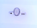 Diamond and Opal Birthstone Ring 10K White Gold