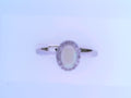 Diamond and Opal Birthstone Ring 10K White Gold