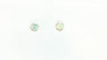 Diamond and Opal Earrings 14K White Gold