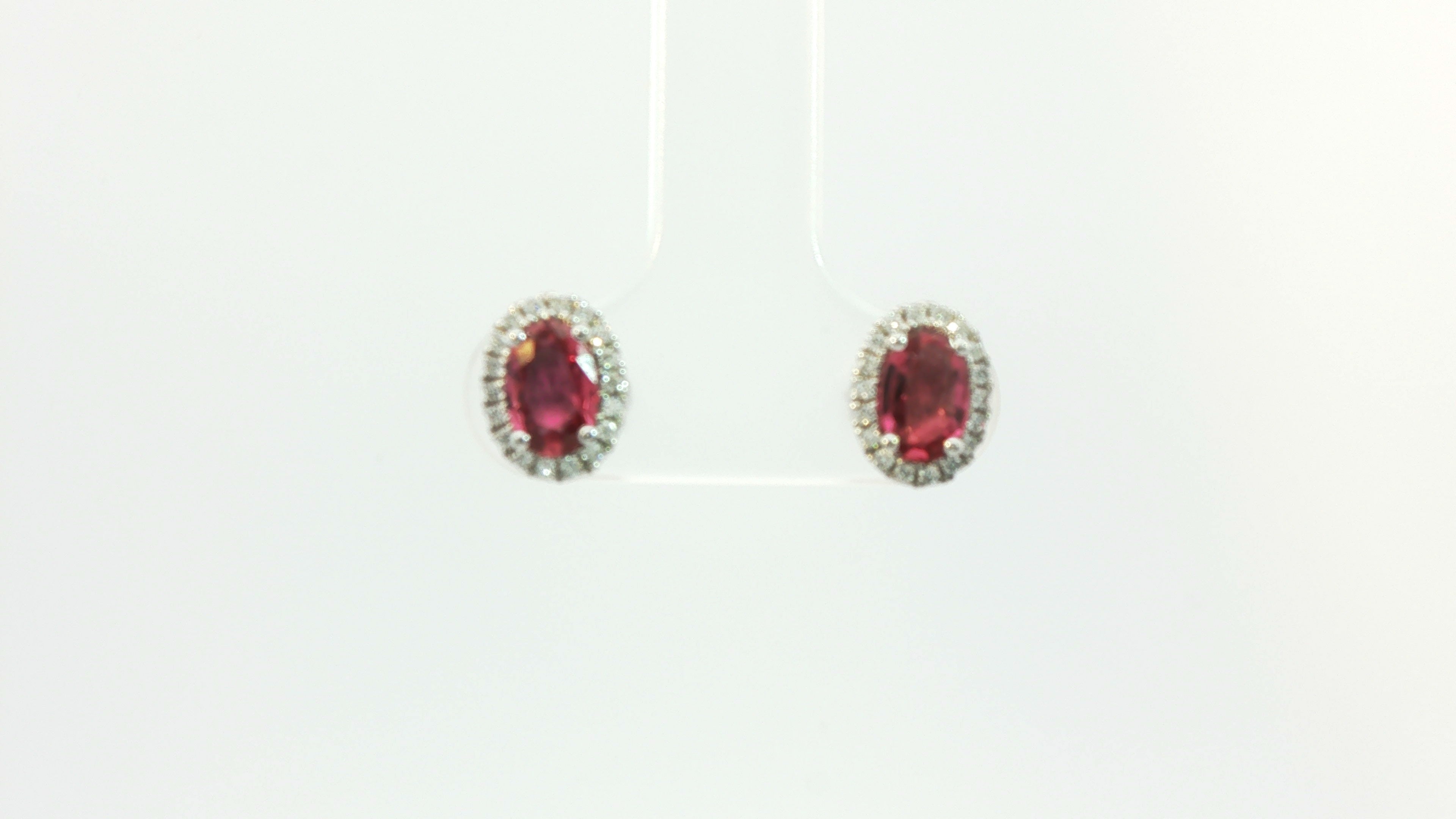 Le Vian® Earrings featuring 7/8 cts. Passion Ruby™, 1/8 cts. Vanilla Diamonds® set in 14K Vanilla Gold®