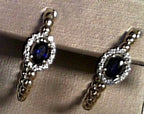 Heera Moti Diamond and Sapphire Earrings .16ctD, .73ctSAP 14K Yellow Gold