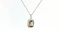 Diamond/Smokey Topaz Pendant 14K White Gold