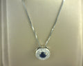 SS DIAMOND AND SAPPHIRE PENDANT